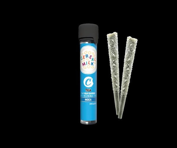 Cereal Milk 2 pack with Diamonds featuring THCA pre-rolls, ideal for indica enthusiasts.