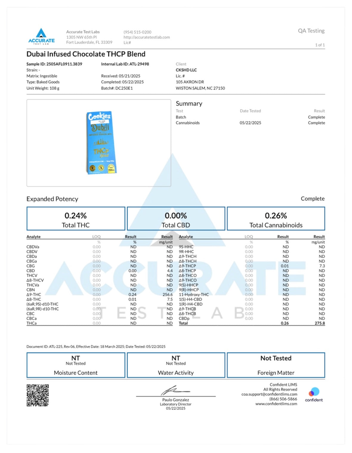Cookies – THCp Blend Dubai Chocolate 250mg