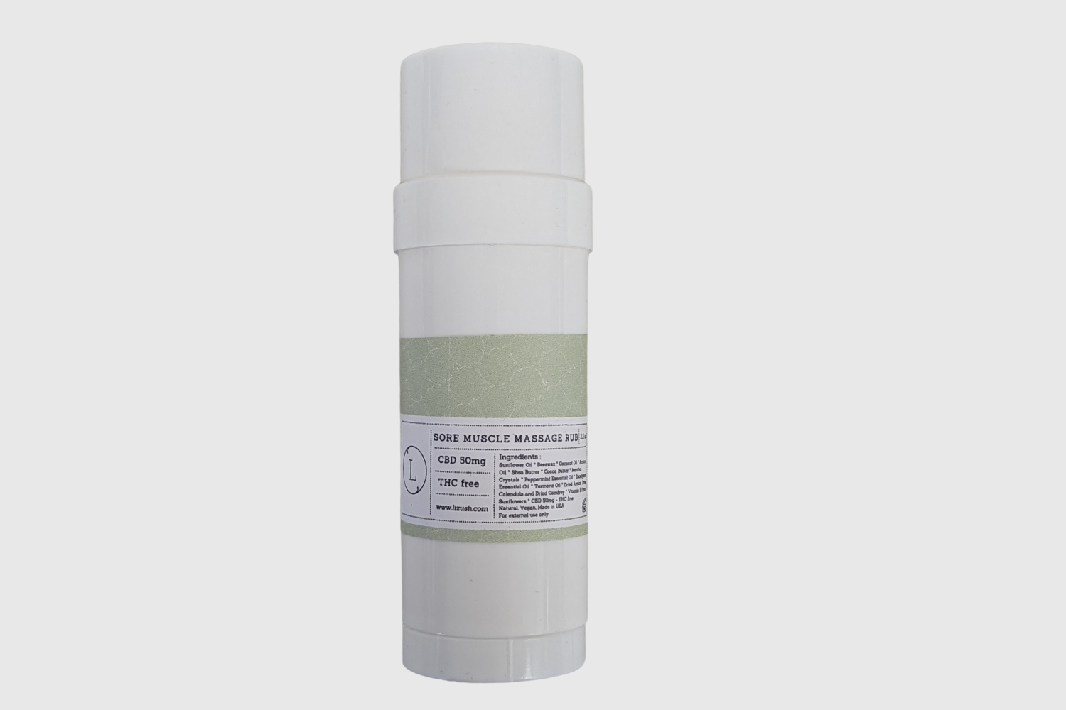 CBD Muscle Rescue Balm stick with 50mg CBD, THC free, for muscle relief and relaxation, ideal gift for athletes and active men.