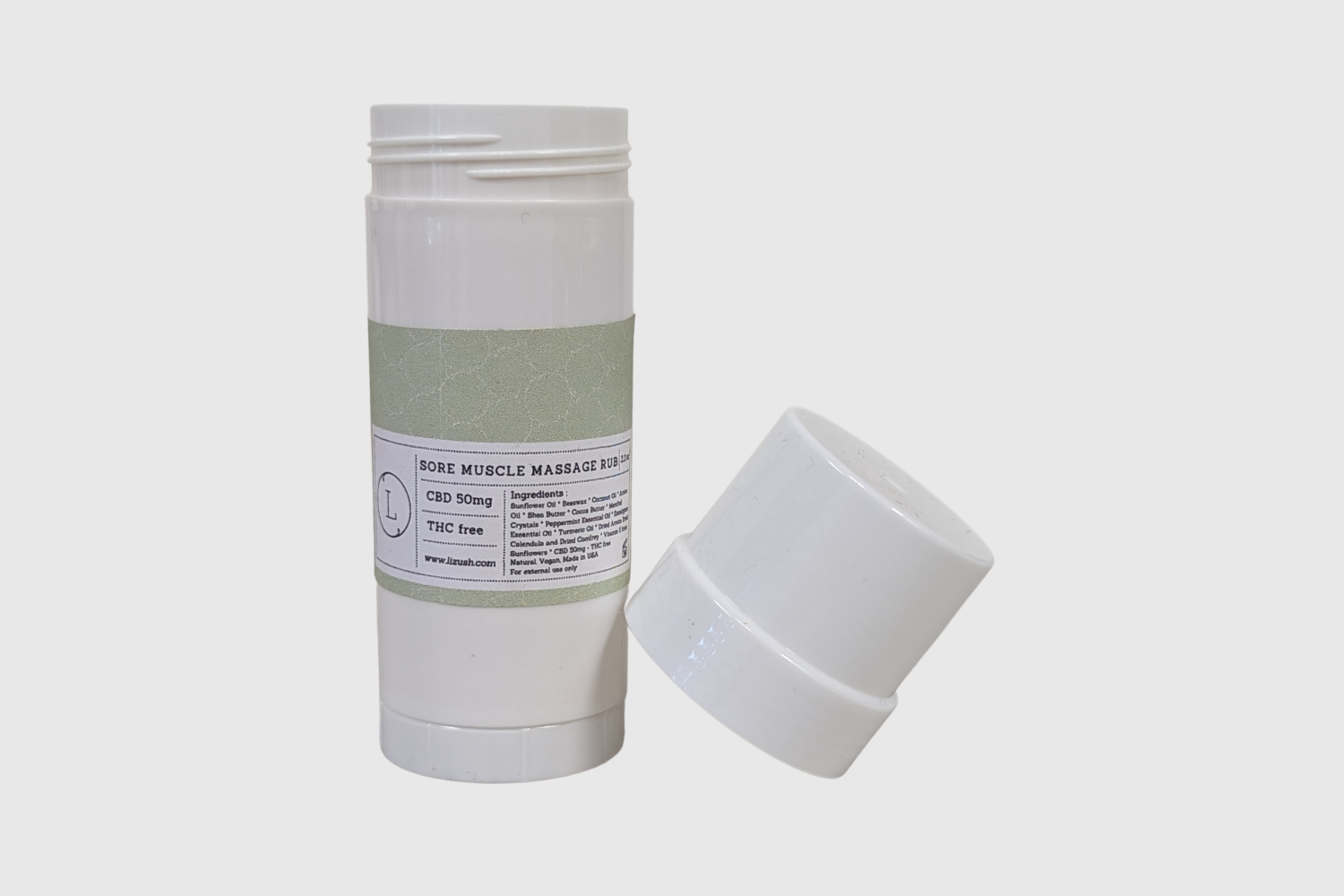 CBD Muscle Rescue Balm tube, THC-free, soothing sore muscles, natural relief for men, athletes, and holiday gifts.