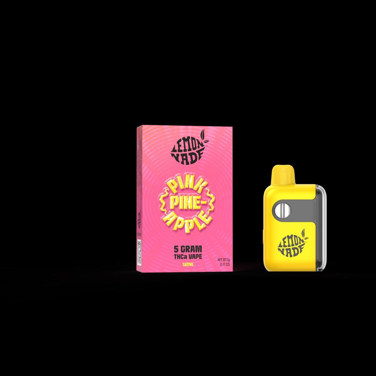 Pink Pineapple 5G disposable vape with vibrant packaging showcasing lemon flavor and potent THCa blend.